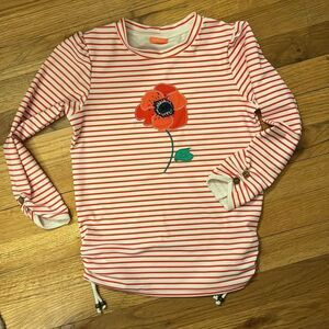 Sunuva girls red and white striped poppy swim rash guard 9-10